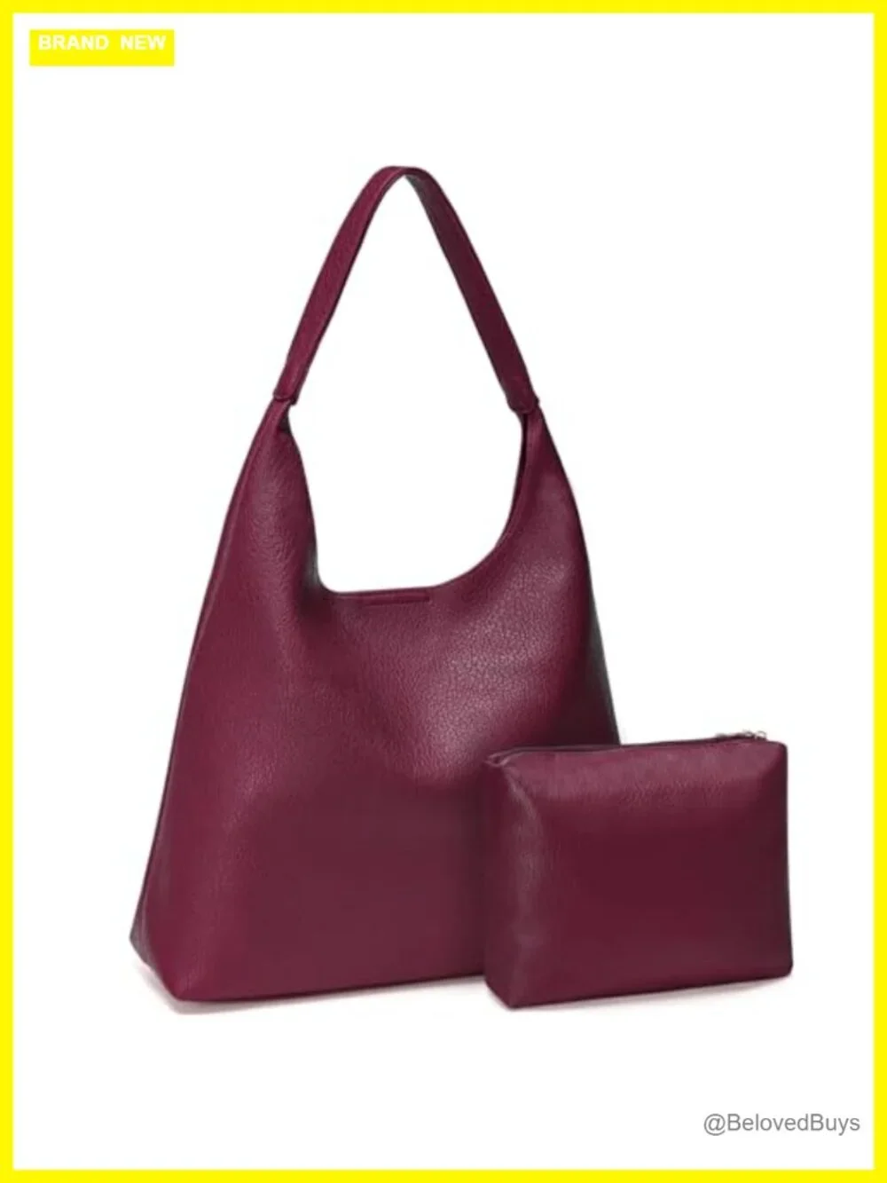 Soft Vegan Leather Slouchy Hobo Tote Bag Shoulder Purse for Work Travel